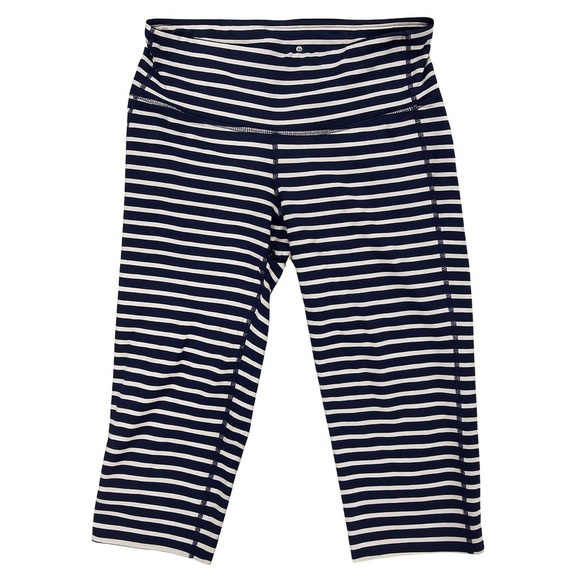 Athleta Navy and White Striped Leggings - Picture 2 of 4